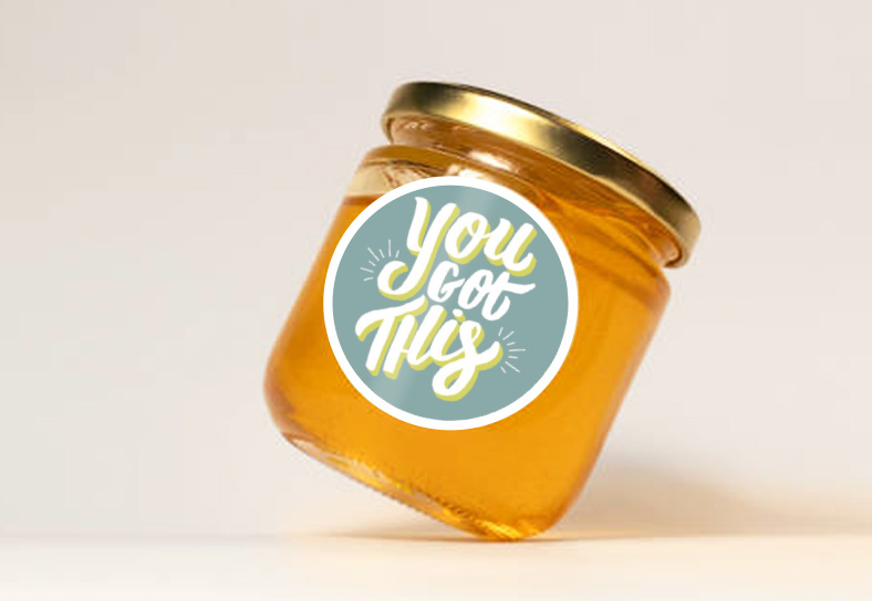 Honey package circle stickers