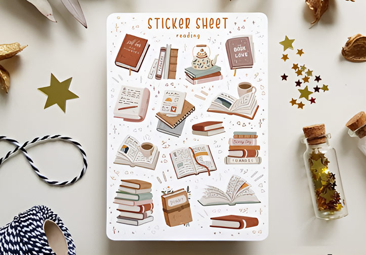 100pcs Custom Sticker Sheets - Full Sheets | for Journal, Planner