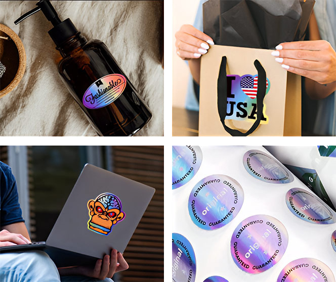 holographic stickers on objects