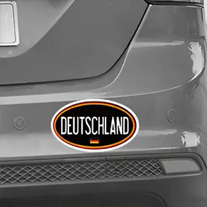 oval sticker on bumper
