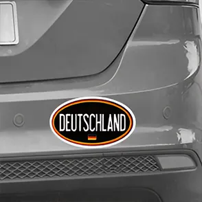 oval sticker on bumper