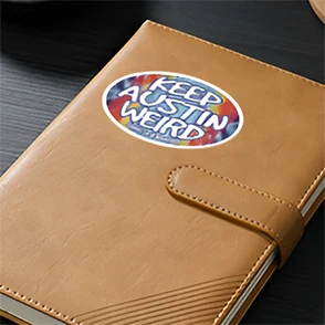 oval stickers on Notebook