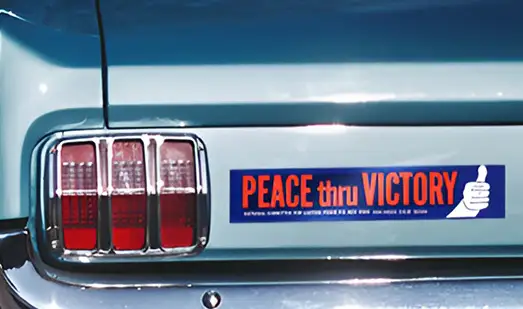 Bumper stickers on car