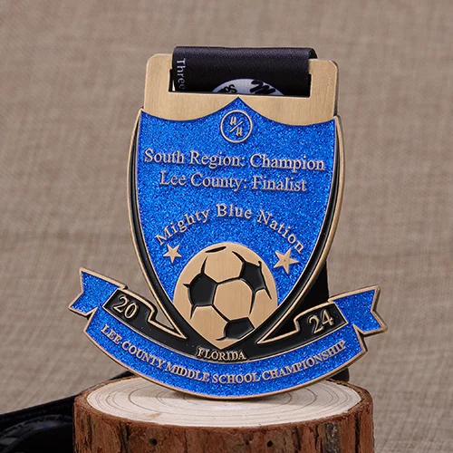 glitter custom soccer medals