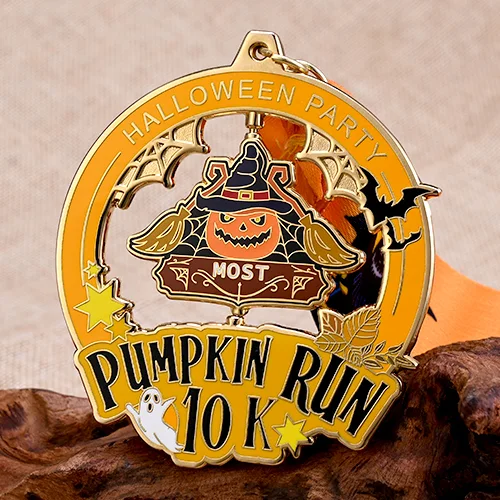 Custom 10K  Spinner Pumpkin Running Medals
