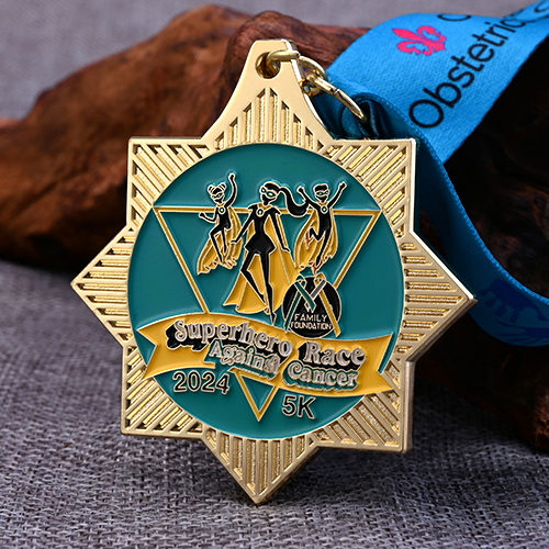 Custom 5K Superhero Race Against Cancer Award Medals