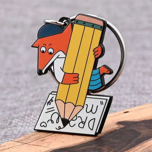 Custom Printed Fox Metal  Keychains