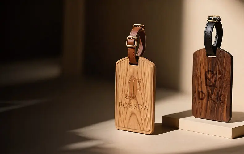 Aangepaste houten bagagelabels