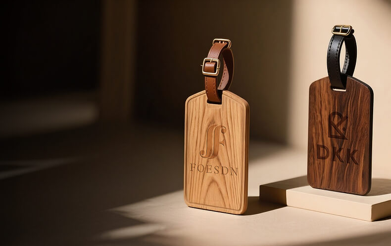Custom Wooden Luggage Tags