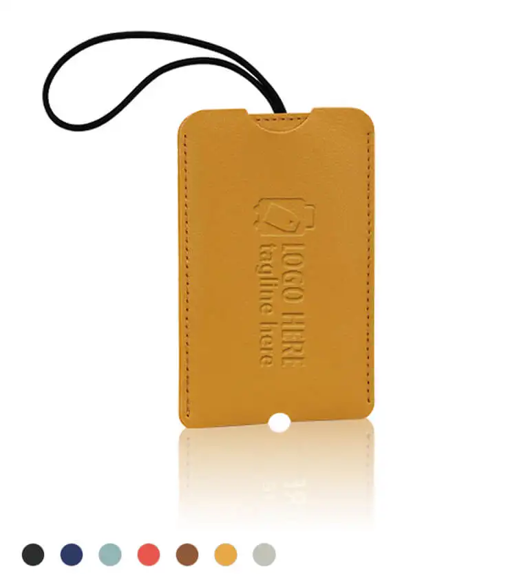 PU Leather Luggage Tag with Loop Strap
