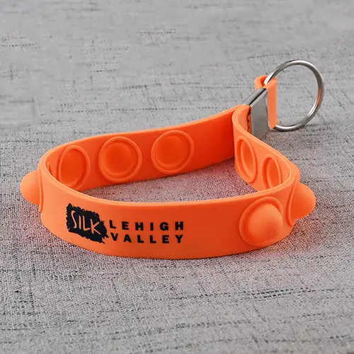 Push Pop Stress Reliever Custom Rubber Keychains