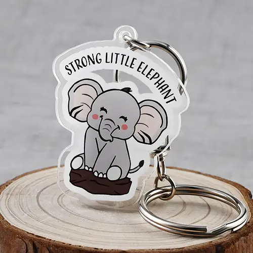 Adorable Elephant Acrylic Keychains Custom 