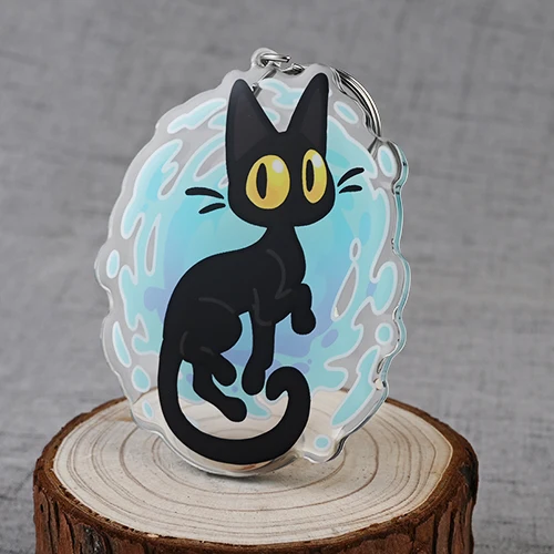 Custom Black Cat Acrylic Keychains
