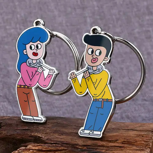 Dancing Funny Custom Couple Metal Keychains
