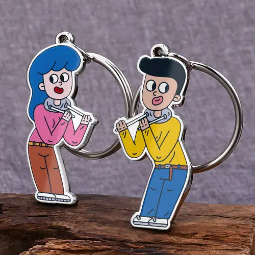 Dancing Funny Custom Couple Metal Keychains