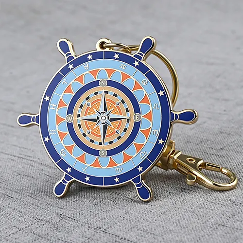 Custom Compass Keychains with Hard Enamel