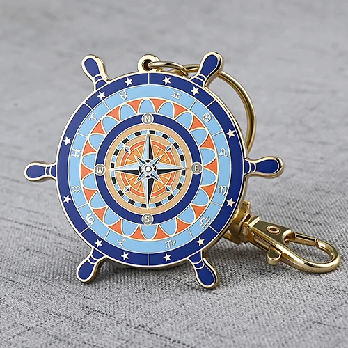 Custom Compass Keychains with Hard Enamel