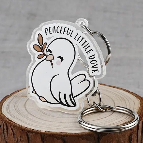 Peaceful Dove Acrylic Keychains Custom