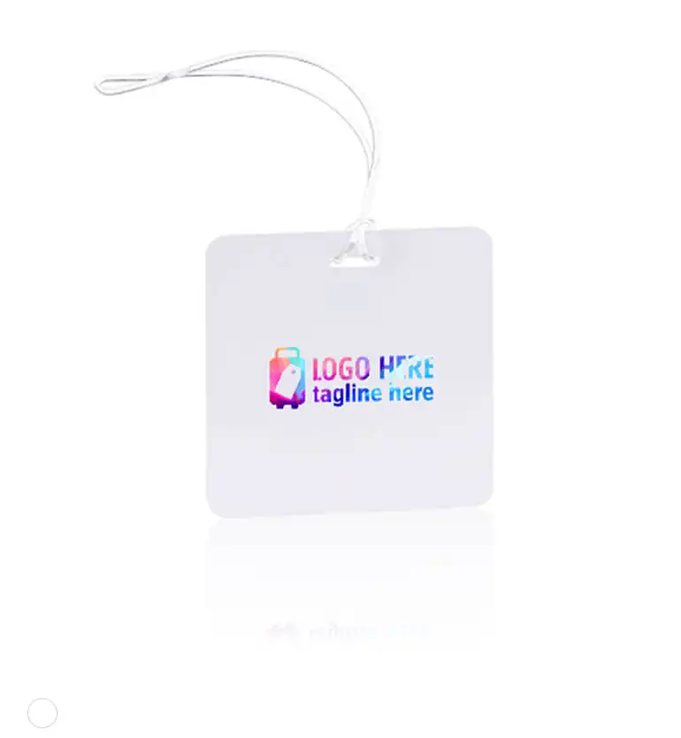 Full Color Square Plastic Luggage Tags With Strap