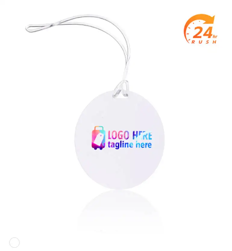Full Color Round Plastic Luggage Tags With Strap