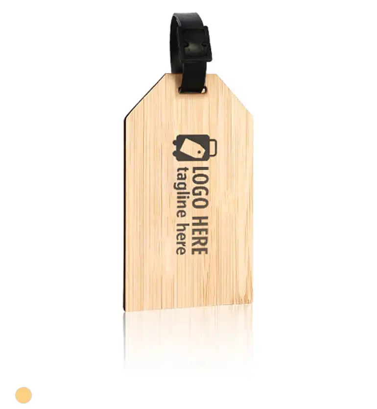 Gepersonaliseerde houten bagagelabels met logo Gepersonaliseerde houten bagagelabels met logo