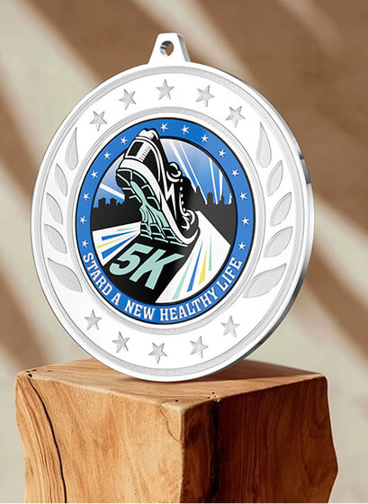 Custom Shiny 5K Running Medal