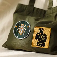 Embroidered patches for bags