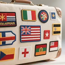 Embroidered patches for suitcases