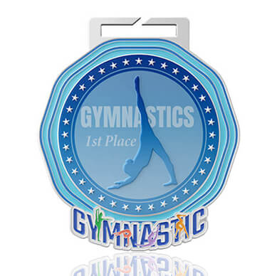 Blue Gradient Gymnastics 1st Place Octagonal Medal