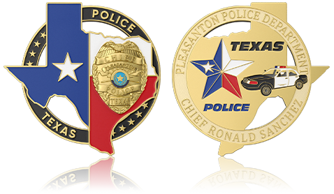 custom texas police challenge coins