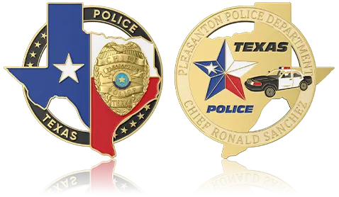 Custom Texas Police Challenge Coins