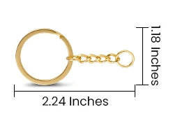 Gold Split Ring with Short Chain Gold Split Ring with Short Chain