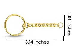 Gold Split Ring with Long Chain