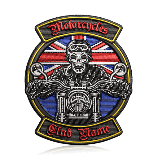 Motorcycle Design Template of Embroidered Patches