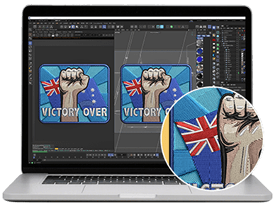 Receive a digital 2-D proof of custom patches Australia for approval.