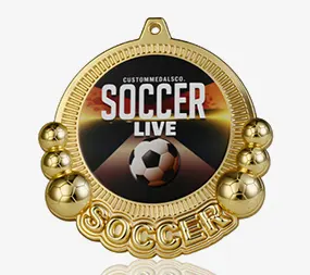 Custom Gold 3D Soccer Medals Custom Gold 3D Soccer Medals