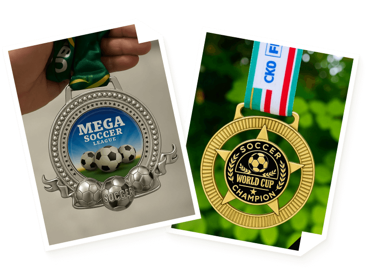 engraved soccer medals