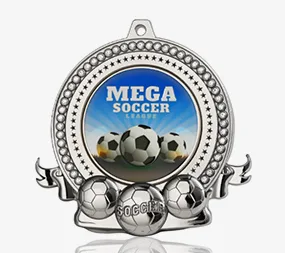 Soccer Medal with Rhinestones