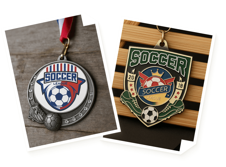 engraved soccer medals