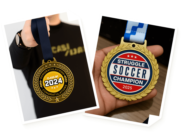engraved soccer medals