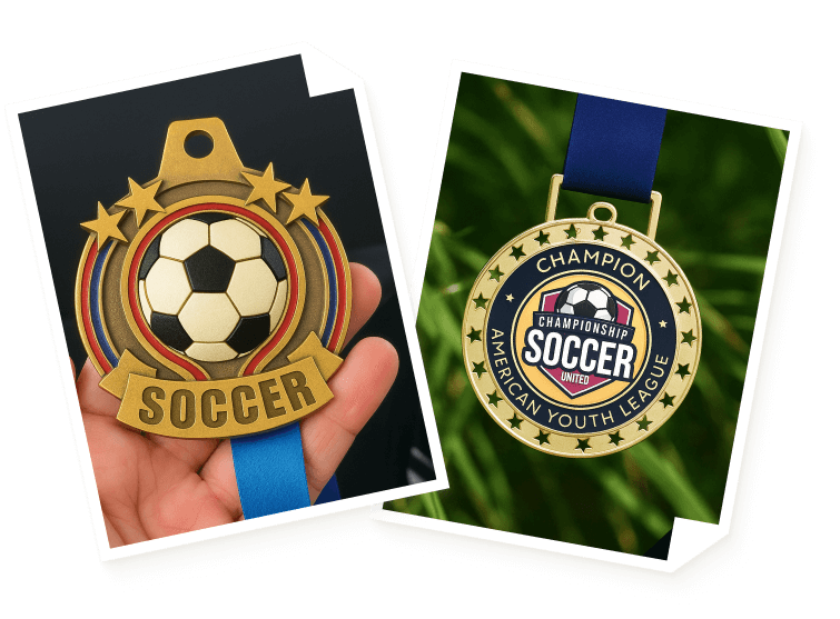 engraved soccer medals
