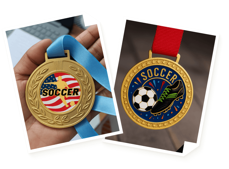 engraved soccer medals