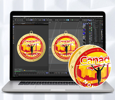 Receive a digital 2-D proof of running medals for approval