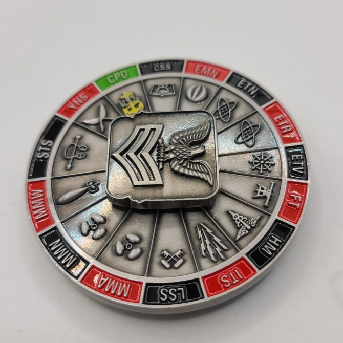 USS Delaware 1st Class Petty Officer Spinner Coin