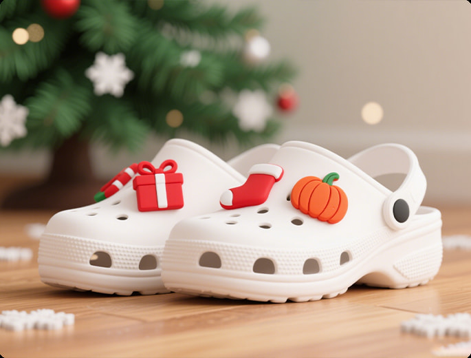 Christmas shoe charms