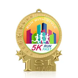 1st Place 5K Running Medal 1st Place 5K Running Medal