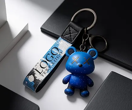 Gradient Color Cartoon Bear Keychain