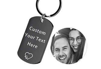 Personalized Photo Keychain With Text