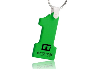 Number One Shaped Soft Silicone Keychain