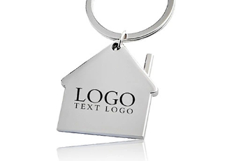 House Shape Metal Key Tag